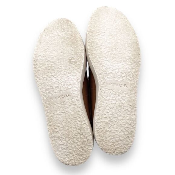 Vince Sanders Patent Leather Platform Slip On Sneakers Taupe Antique Rose Size 6 - Picture 14 of 15